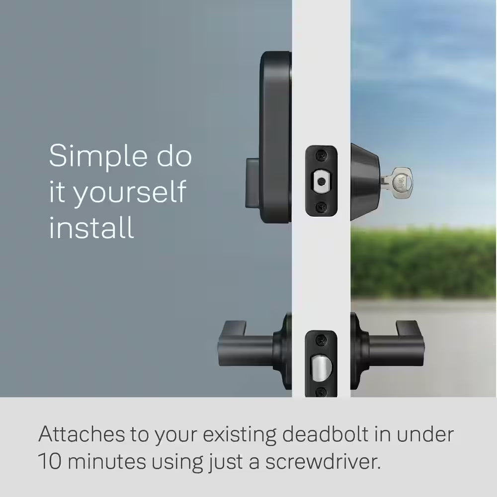 Apartment Smart Door Lock with Wi-Fi and Fingerprint Keypad Access, Black Suede