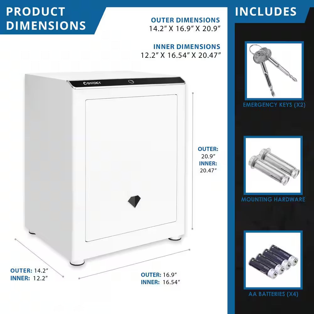 2.4 Cu. Ft. Touchscreen Biometric Keypad Security Safe