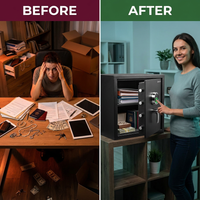1.45 Cu. Ft. Large Safe with Biometric Lock, Black Matte — Before & After