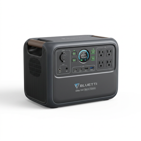 1800W Continuous/3600W Peak Output 1024Wh Portable Power Station, Push Button Start Battery Solar Generator for Outdoors — Studio Shot