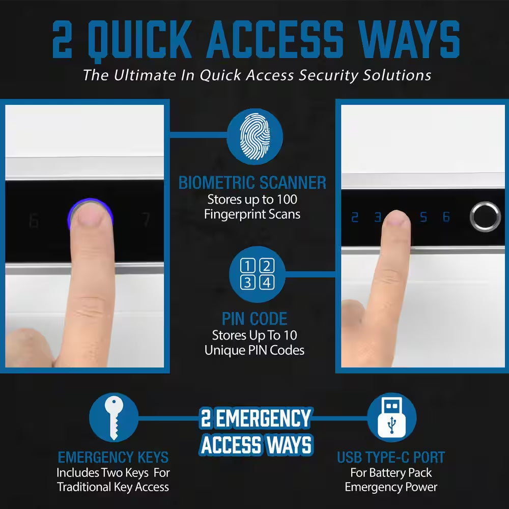 2.4 Cu. Ft. Touchscreen Biometric Keypad Security Safe