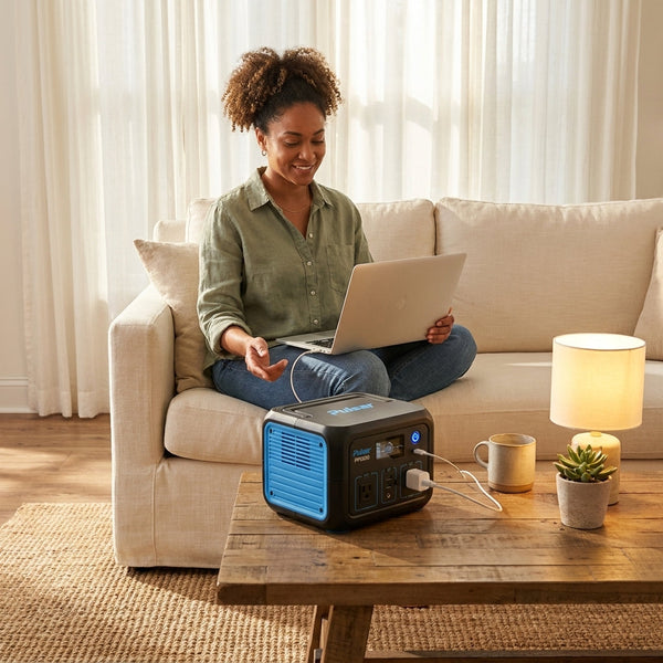 Portable Power Station Built for Silent Backup Power, 518Wh Lithium Battery, Solar Charging, Multiple Outlets
