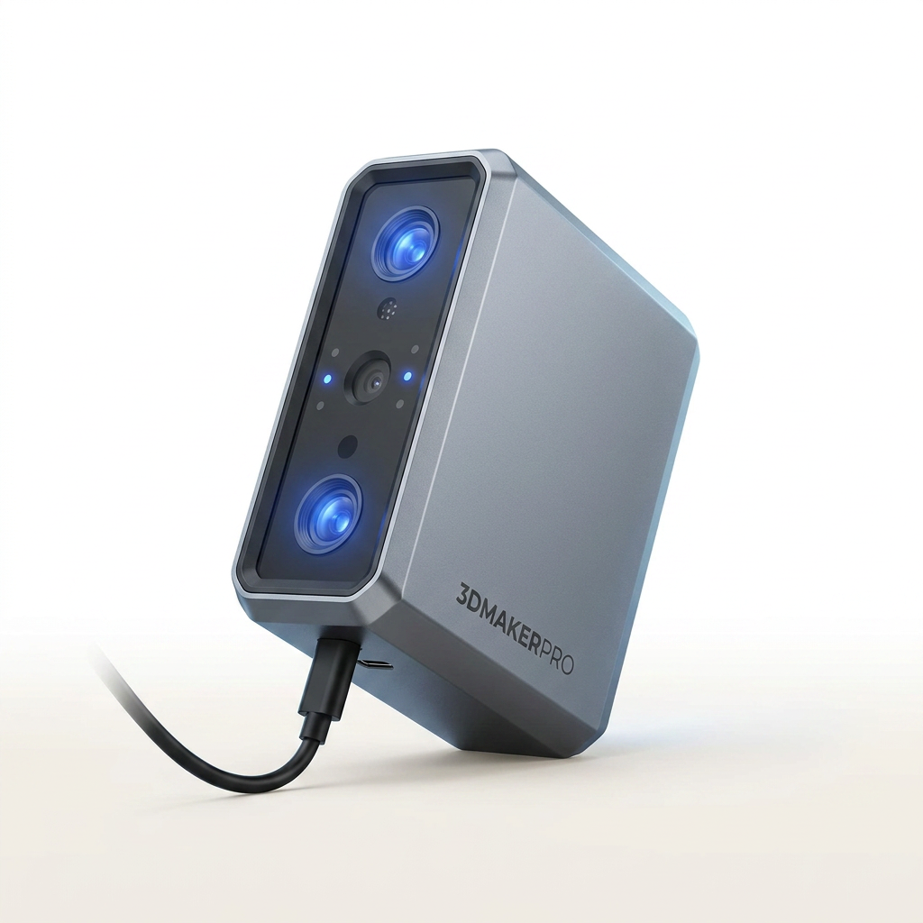 Handheld 3D Scanner Engineered for Precision Capture, 0.03mm Accuracy, 24-Bit Color Camera, Anti-Shake Lenses — Studio Shot