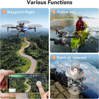 Drones with Camera for Adults 4K, GPS Drone with Obstacle Alert & Auto Return, 54 Mins Flight 3 Batteries, Brushless Motor, Foldable Mini Drone under 249G, 5G Wifi -  P17, Age 14+ (Black,Small)