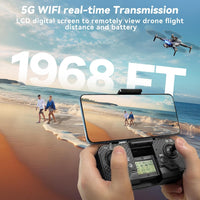 Drones with Camera for Adults 4K, GPS Drone with Obstacle Alert & Auto Return, 54 Mins Flight 3 Batteries, Brushless Motor, Foldable Mini Drone under 249G, 5G Wifi -  P17, Age 14+ (Black,Small)