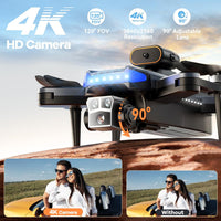 Drones with Camera for Adults 4K, GPS Drone with Obstacle Alert & Auto Return, 54 Mins Flight 3 Batteries, Brushless Motor, Foldable Mini Drone under 249G, 5G Wifi -  P17, Age 14+ (Black,Small)